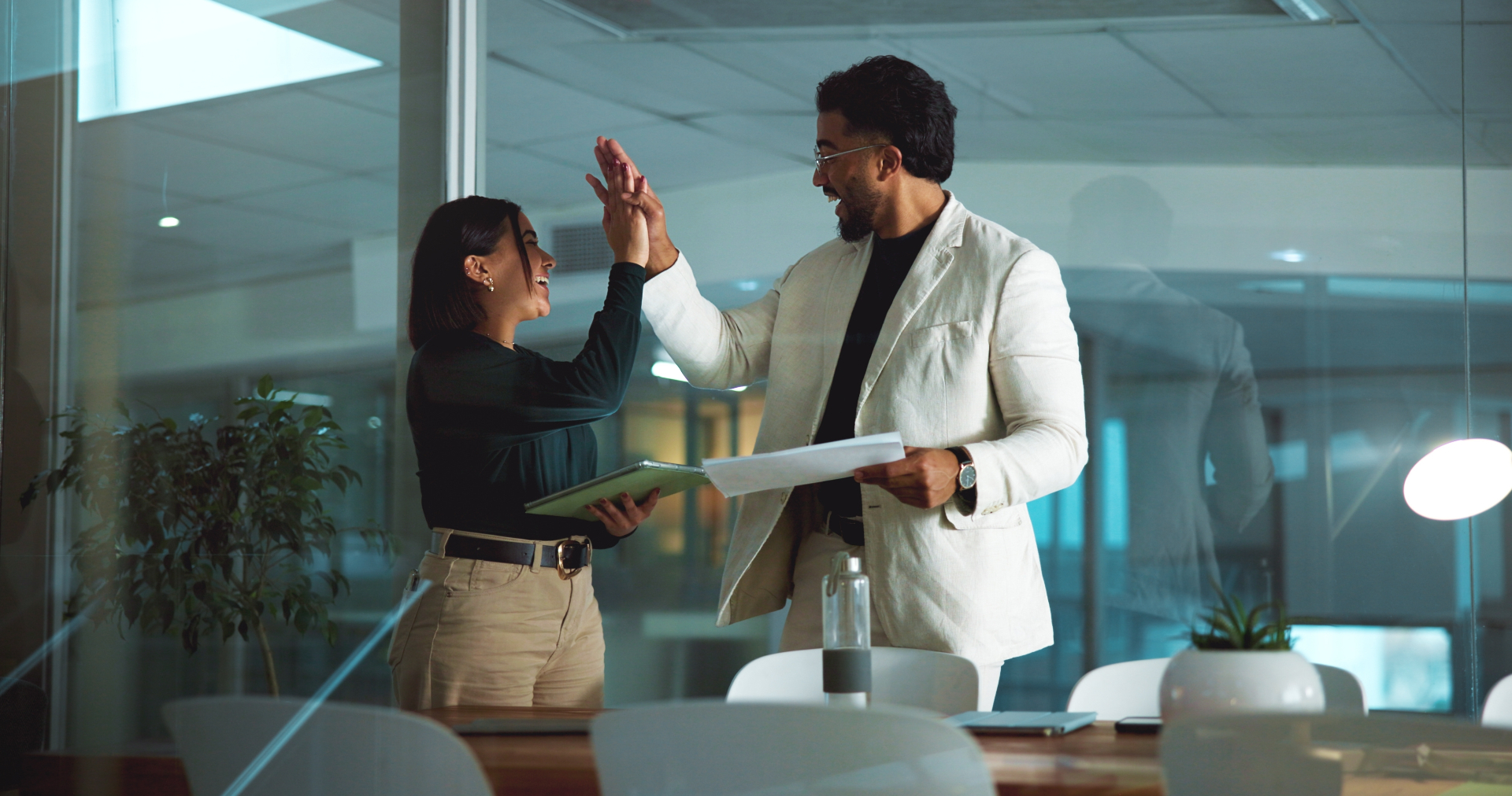 Partnership success handshake